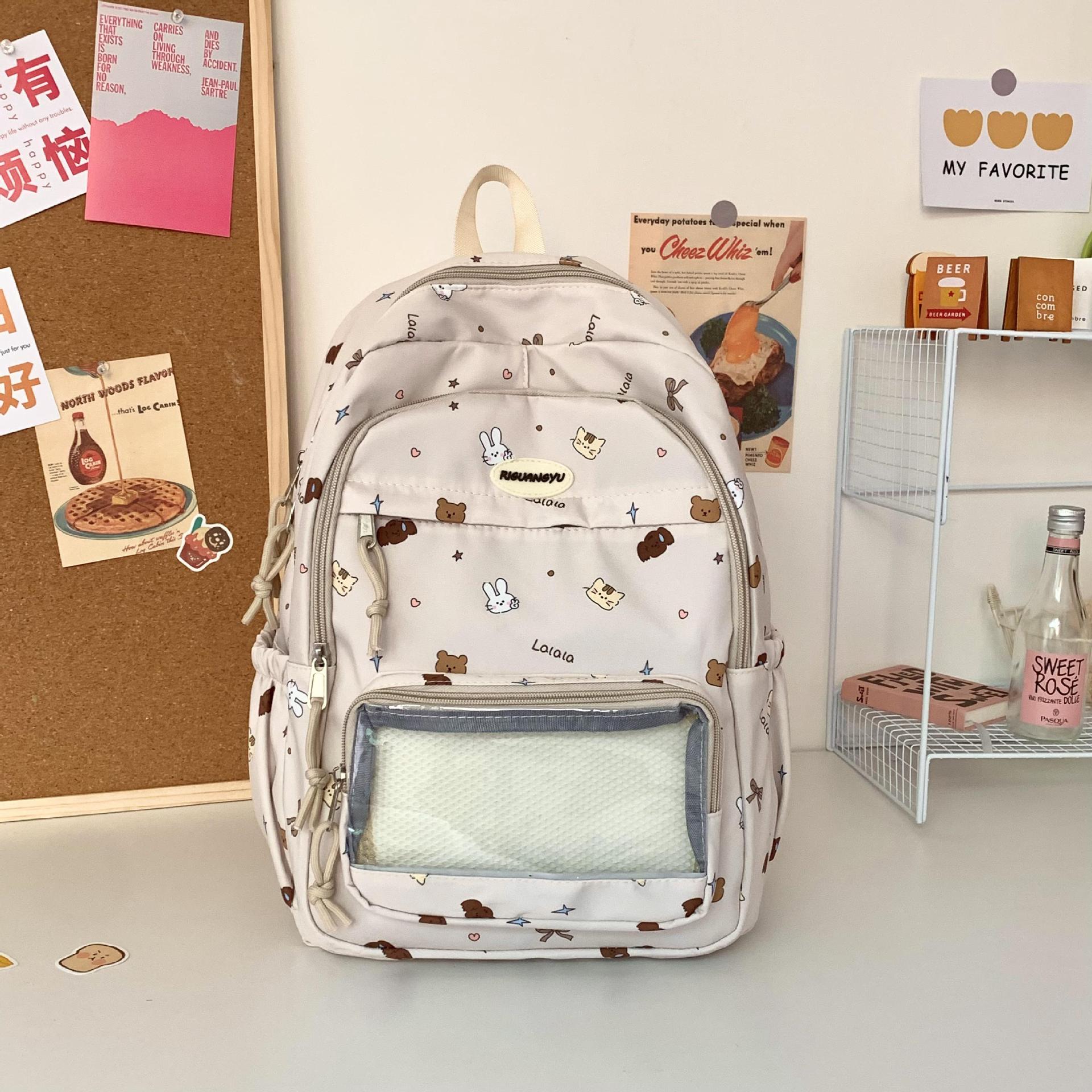 Mochila linda mochila escolar de gran capacidad 2024 mochila nueva bolsa de estudiante de secundaria y preparatoria bolsa de dolor casual al por mayor