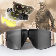 批发X800沙漠战术眼镜彩弹射击护目镜真人CS防风沙墨镜迷彩包套装