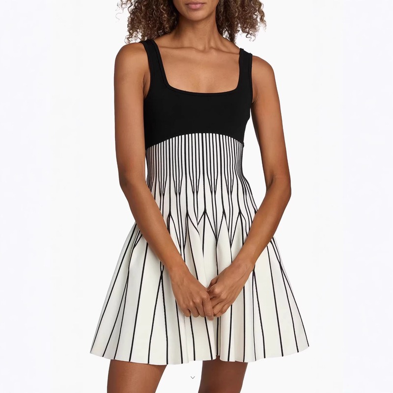 Cross-Border Foreign Trade Summer Hawaiian Beach Sleeveless Women's Clothing European and American Fashion Cross-Border European and American Style High-Elastic Dress