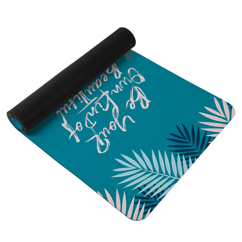 Alfombrilla de yoga de gamuza anti-gato, goma, resistente al desgaste, impresión absorbente de sudor, fitness en el hogar, saltar la cuerda, ejercicios de salto, absorción de impactos, aislamiento acústico