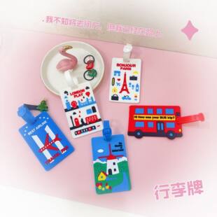 Cartoon suitcase PVC, luggage travel card and cardholder case for traveling