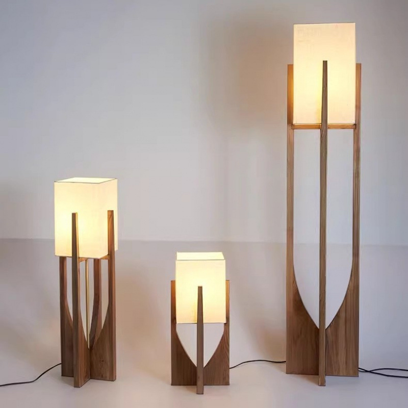 Japanese-Style Floor Lamp for Living Room, Guesthouse, Hotel, Retro New Chinese-Style Designer Bedroom Bedside Solid Wood Dimmable Table Lamp