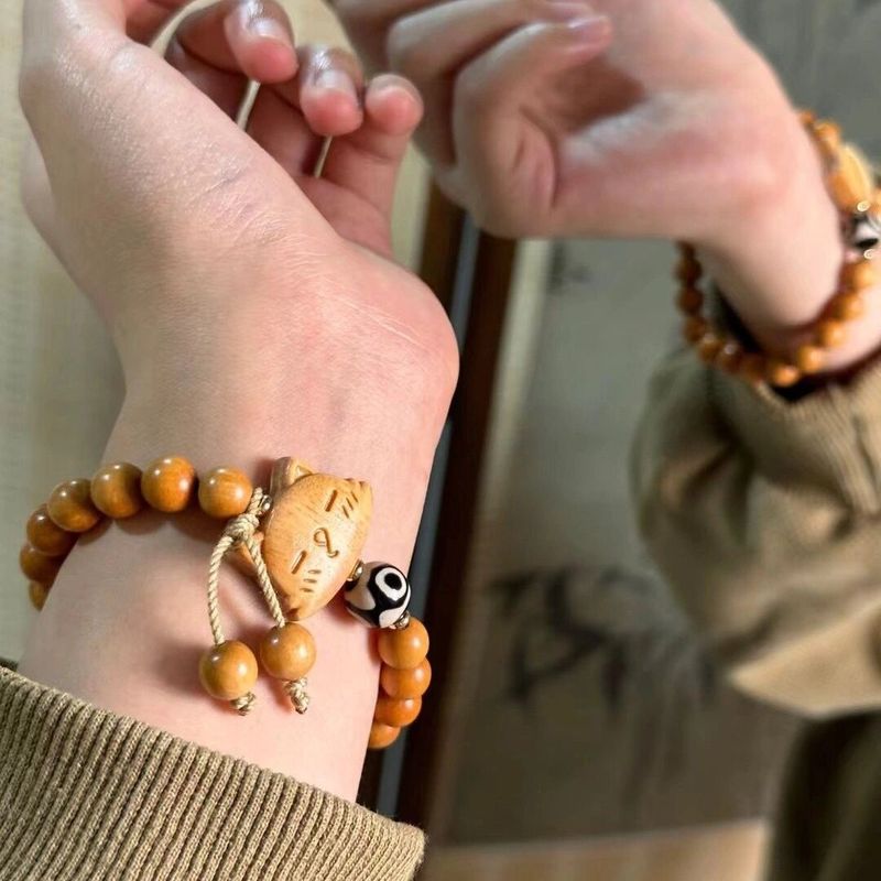 Barbie Sandalwood Niche Handmade Original Sandalwood Buddha Beads Artistic Cool Indian Laoshan Sandalwood Fragrance Bracelet