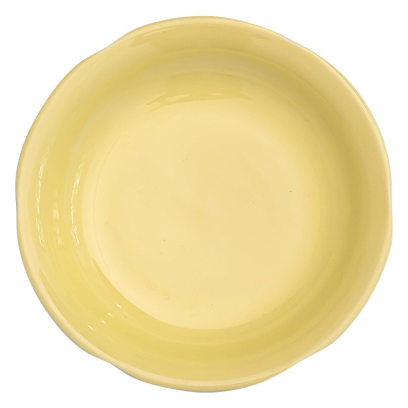 Color sólido simple plato de postre de cerámica estilo crema creativa plato de ensalada hogar plato de cena personalizado plato de aperitivos celebridad de Internet mismo estilo