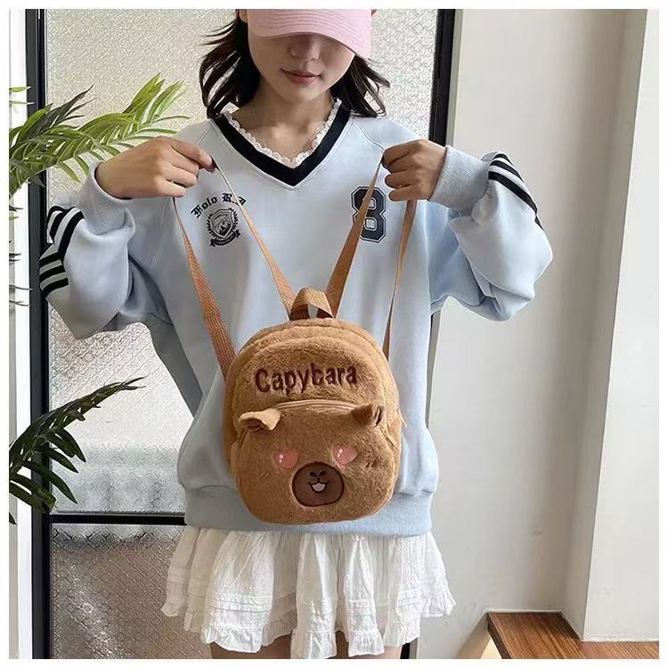 Japanese-style Katto Capibara children's schoolbags, plush toys, backpacks, cute dolls, claw machine figurines, gifts undefined