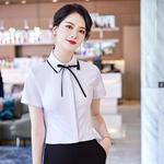 白色短袖衬衫女工作服2025年夏季新款雪纺衫薄衬衣职业装短袖上衣