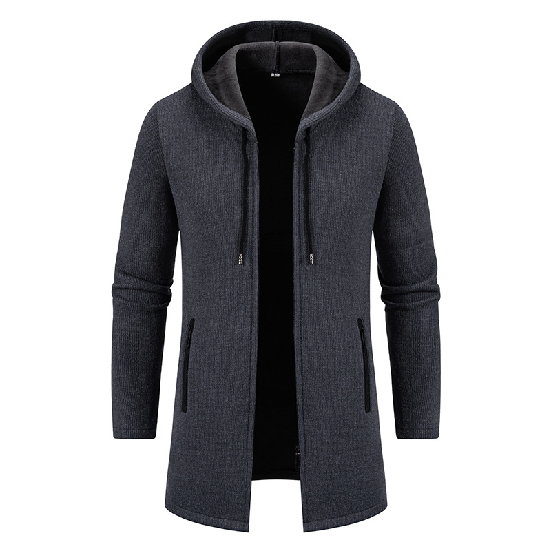 (Cross-border trading), long knitted hoody for boys, sweater, trench coat, cardigan, Amazon, mid-length, plus size 3