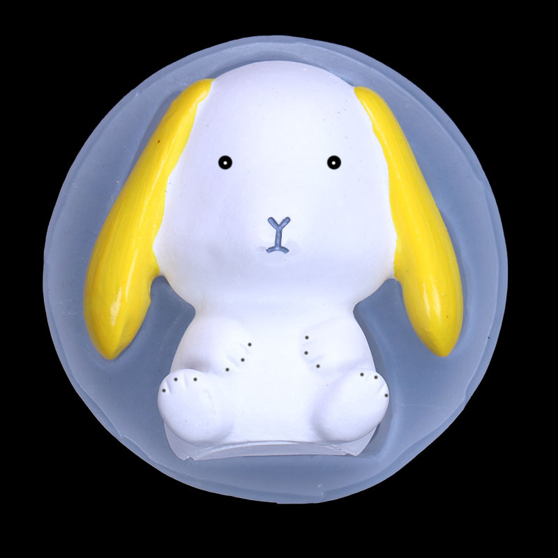 DIY linda piedra de expansión de conejo, clip de salida de aire de coche, molde de silicona, molde de decoración de pastel de conejito de orejas caídas