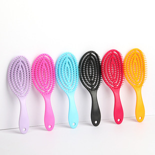 New back-shaped hollow comb oval ribs comb fluffy shape home massage comb wet and dry dual-purpose hair comb in stock