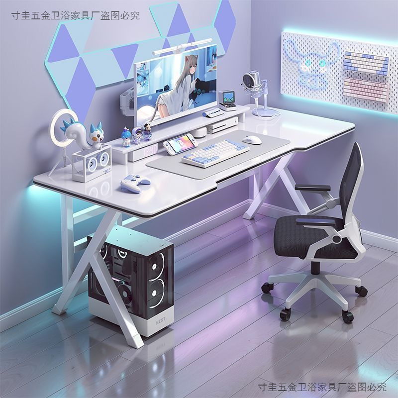 Home Computer Desk Desktop Table New E-Sports Table with Threading Holes Reinforced Thickened Desk Rental House Study Table