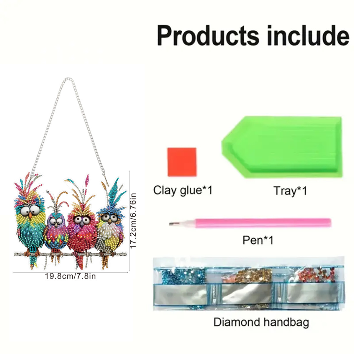 2024 nuevo estilo Amazon temu varias plataformas estilo explosivo DIY diamante pintura colgante acrílico de una cara
