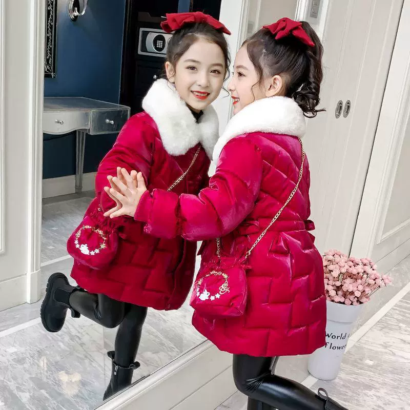 Куртка с хлопковой подкладкой для девочек, зимняя одежда 2021, новая утолщенная куртка с хлопковой подкладкой для девочек в западном стиле, зимняя детская куртка с хлопковой подкладкой для средней школы, годовая одежда