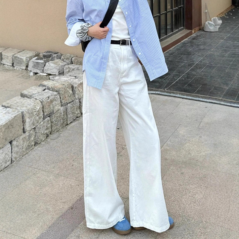 2026 New White Wide-Leg Jeans for Women, Autumn and Winter New Loose Straight-Leg Petite Slimming Floor-Length Pants for Women 2026 New White Wide-Leg Jeans for Women, Autumn and Winter New Loose Straight-Leg Petite Slimming Floor-Length Pants for Women