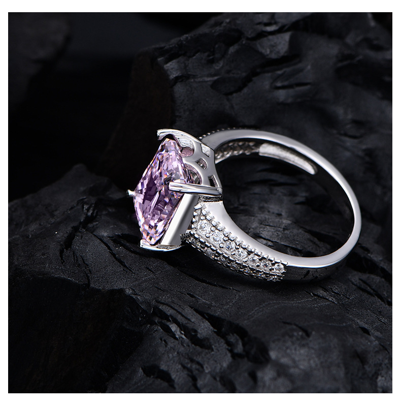 Fashion Geometric Sterling Silver Plating Zircon Rings 1 Piece