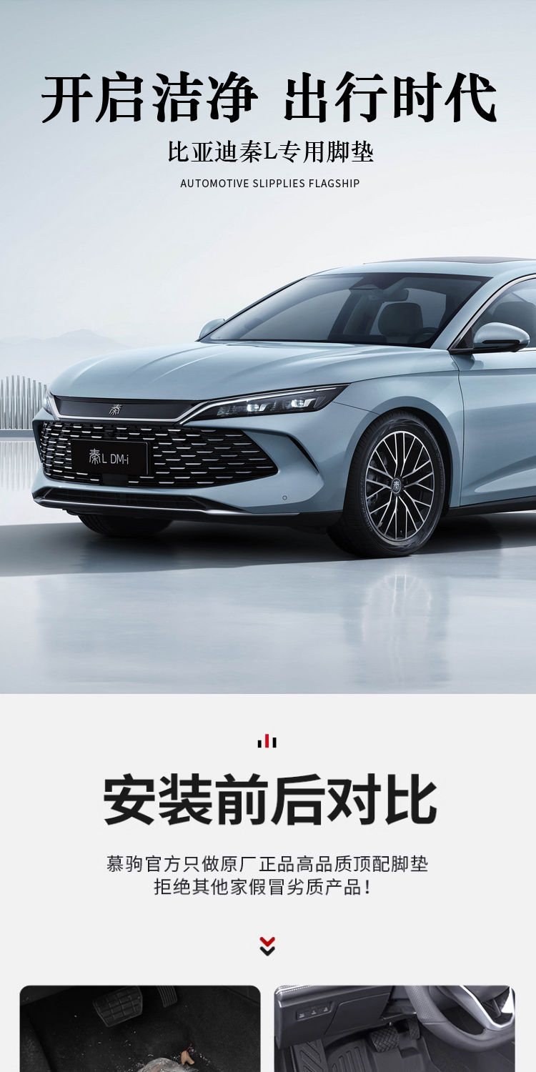 Suitable for BYD Qin L foot pad TPE surrounding 24 Qin L main driving carpet pad auto accessories
