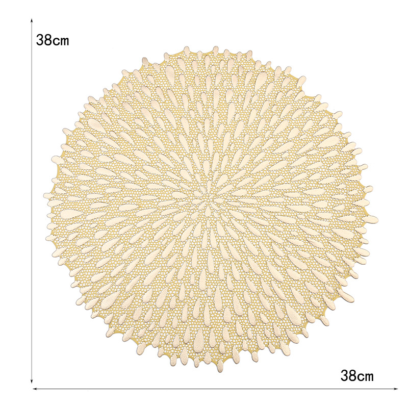 Transfronterizos franceses circular PVC almohadilla de café de gota creativa almohadilla de aislamiento térmico almohadilla de aislamiento térmico de restaurante de lujo ligero
