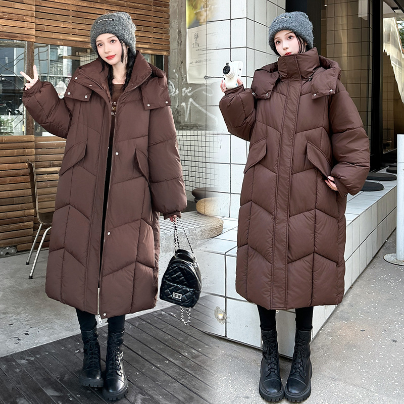 2025 nuevo algodón encapuchado invierno largo suelto y grueso chaqueta de algodón chaqueta de algodón image 8