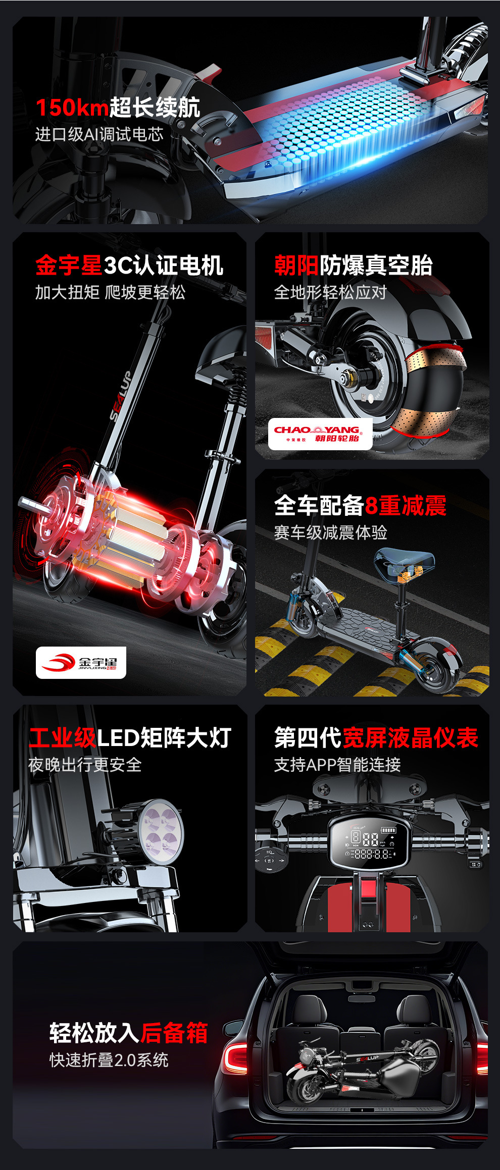 Folding electric scooter, 10-inch aluminum alloy two-wheeled e-bike