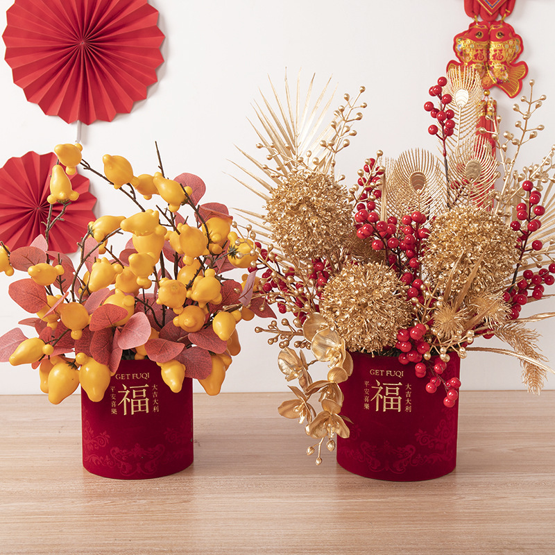 2023 ceremonia de boda inauguración bendición cubo Festival de Primavera franela bendición cubo con cubo Año Nuevo merienda flor cubo suministros festivos sala de estar Decoración