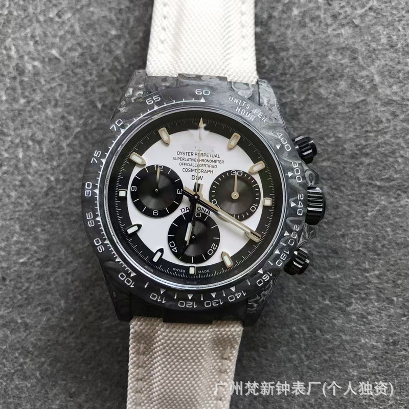 Rolex Diw Daytona Mechanical Watch Fully Automatic Waterproof 4130 Movement Carbon Fiber Watch Cross-Border Dropshipping