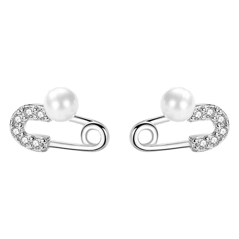 Estilo coreano s925 pendientes de plata esterlina de las mujeres pin simple pequeña oreja hueso Stud nueva moda en forma de espalda pendientes de plata joyería del oído