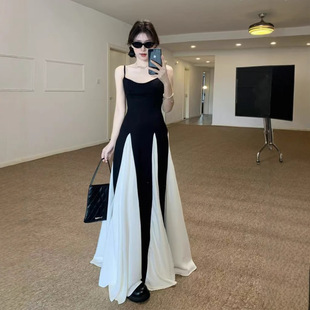 2025�¿ʽ���|ײɫƴ�Ӻڰ��B��ȹŮ�b�ļ������@��A��ȹ�Lȹ