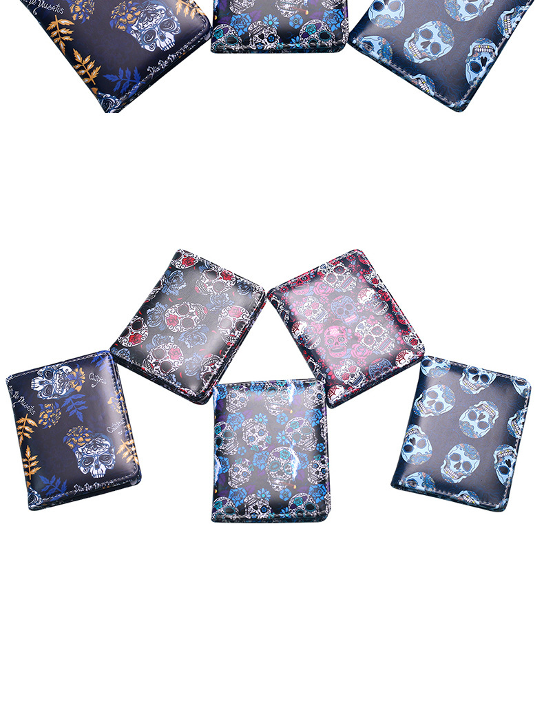 37g Weight Nylon Lining Material Open Closure Type Small Wallets Bags Type 1 Piece Quantity Holiday, Party Occasion PVC Material Halloween Festival Skull Pattern All Seasons Season Unisex Gender Printing Design Retro, Cool Style Style Square Shape Unisex Skull PVC Open Small Wallets 22