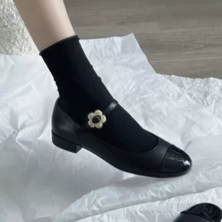 羊皮版~复古玛丽珍鞋女小皮鞋粗跟鞋子法式低跟小香风山茶花单鞋