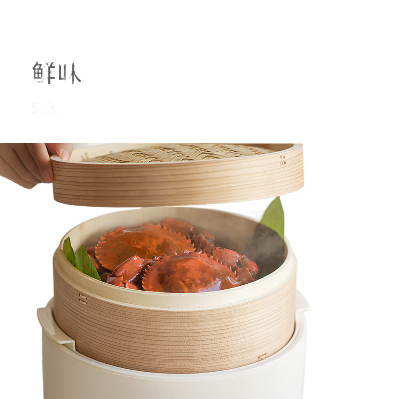 すぐに竹籠電気蒸し器家庭用多機能蒸煮カニ小籠包饅頭朝食機|undefined