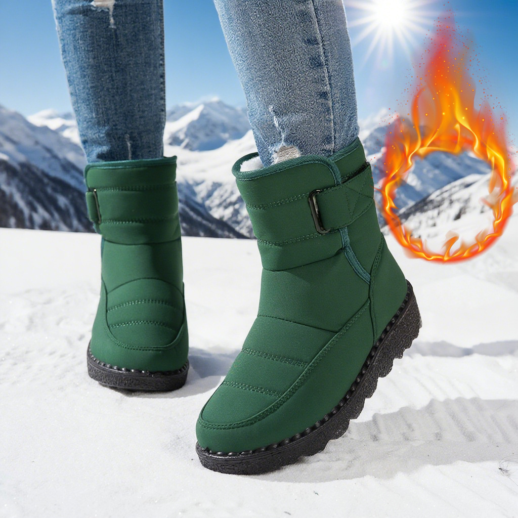 Botas de Invierno para Mujer, Nuevas, Exportación, Talla Grande, Forradas de Felpa, Botas Largas Gruesas, Zapatos de Algodón Ligeros de Poliuretano, Botas Cálidas para la Nieve.
