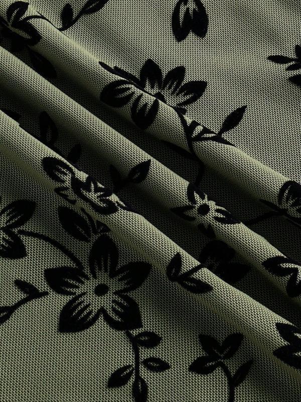 Women's Floral Print Semi sheer Skirt Elegant Long Skirt for|undefined