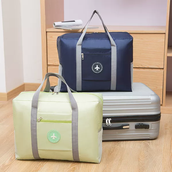 Thickened Round Label Luggage Storage Bag Sleeable Trolley Case Travel Bag Folding Washable Business Travel Clothes Storage Bag