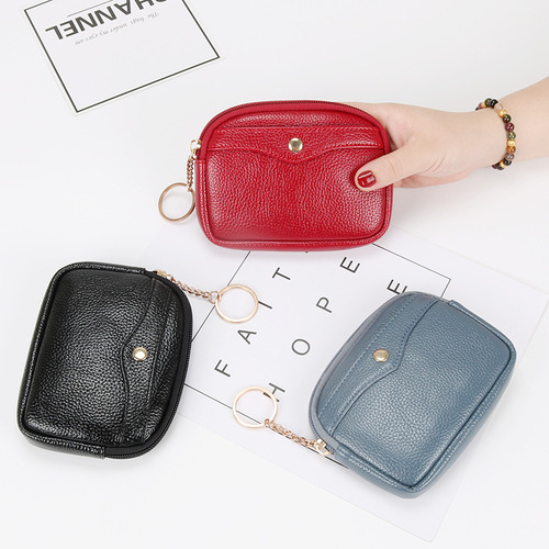 Han edition women Purse wallet shell small purse contracted card package soft leather KeyChain Pouch  bag mini coin bag zipper bag