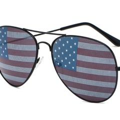 歐美跨境國旗太陽鏡 舞會派對美國國旗眼鏡 供應