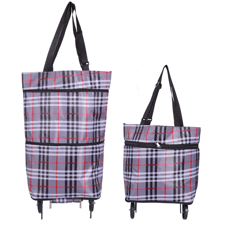 Складная тележка для покупок на колесах, многофункциональная, большой вместимости, портативная сумка-тоут для дома, супермаркета и хранения.