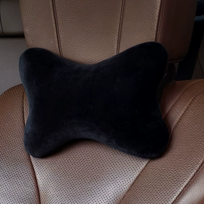 Car Headrest Velvet, Four-Season Car Neck Pillow, Car Seat Pillow, Women's Car Supplies (Headrest) - black-velvet-bone-pillow-bone-pillow-flat-2919cm