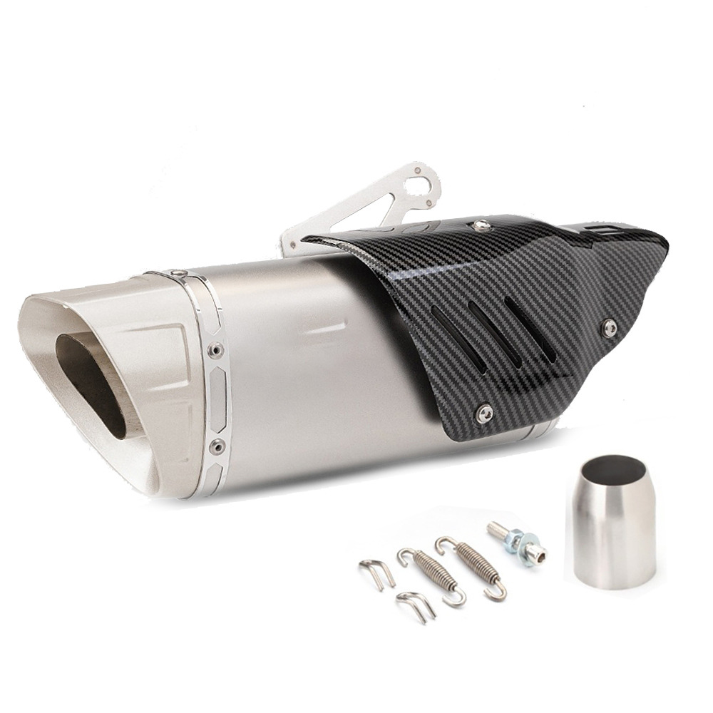 51MM Motorcycle Modified Exhaust Pipe Tail Section M1 Exhaust Pipe Stainless Steel Imitation Carbon Guard R3/R6/Z650
