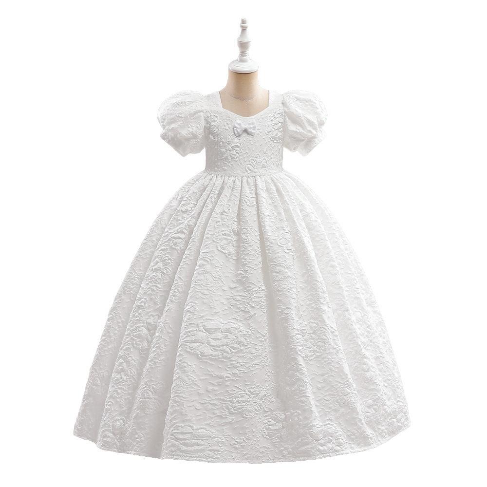 Vestido de noche para niños vestido de princesa para niñas Vestido de manga de soplo de cintura alta para niñas vestido de rendimiento de piano entrega al por mayor