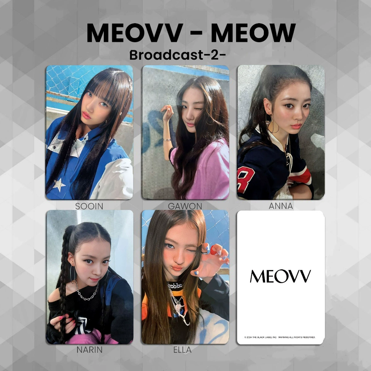 Фотокарта MEOVV, карточка с песней, альбом BROADCAST, бонусная карточка MEOW, премиальная флеш-карта NPOP
