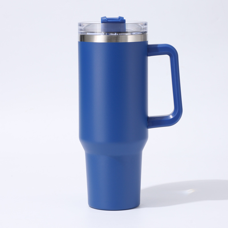 Hochwertiger 40-Unzen-Henkelbecher mit Strohhalm, ideal für unterwegs, mit Eiswürfelbehälter, großer Fassungsvermögen und isolierter Wasserflasche, individuell gestaltbar_voghion.com