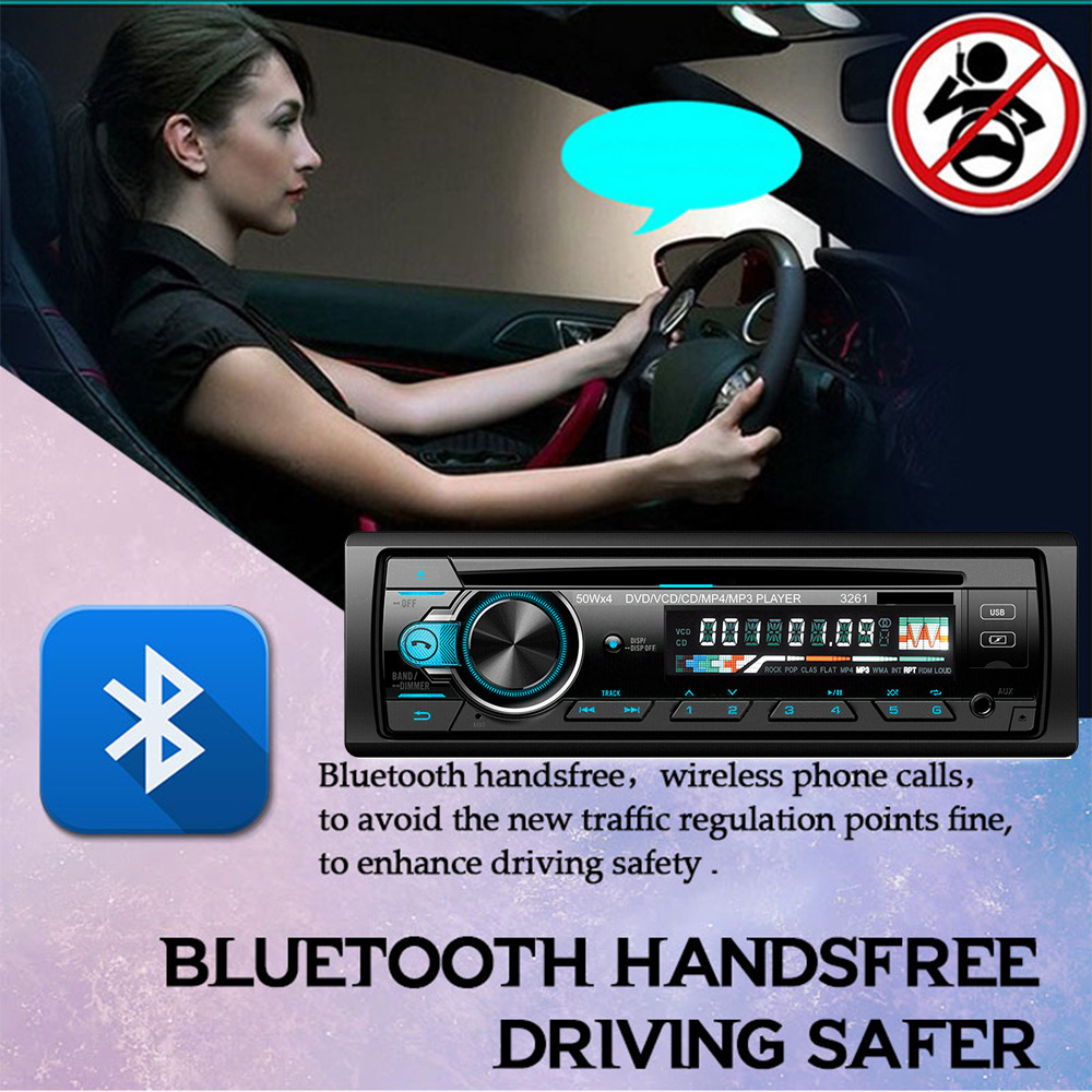 24V Single-DIN Car DVD/CD Player Bluetooth Hands-Free MP3 Stereo FM Radio 5266