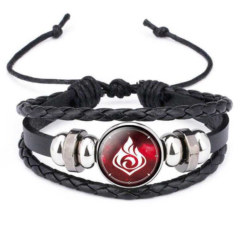 Original Dios tiempo periférico gema cuero negro luminoso anime juego ojo pulsera hombres y mujeres joyería en stock al por mayor