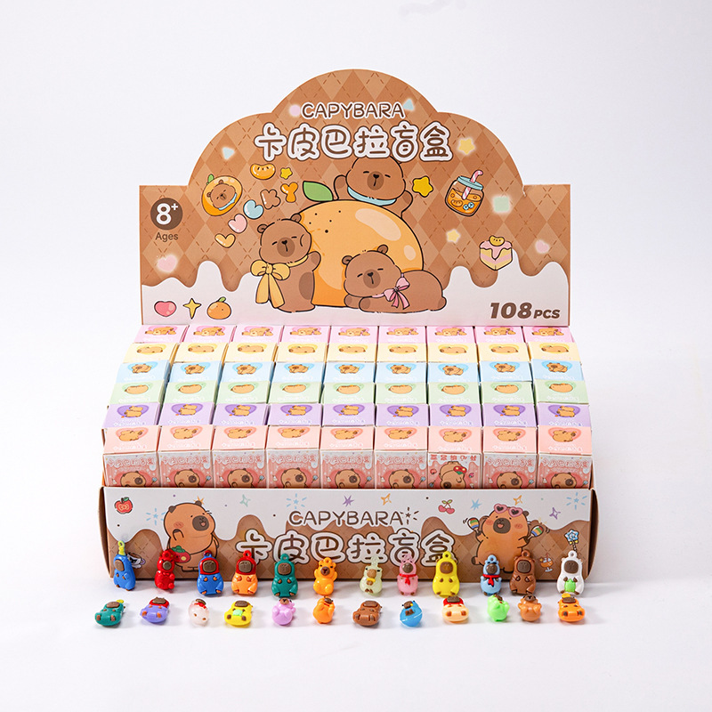 108 カピバラブラインドボックスゲーム同じスタイルハンドオフィスインターネット有名人キーホルダースタンド子供や学生のための小さなギフト|undefined