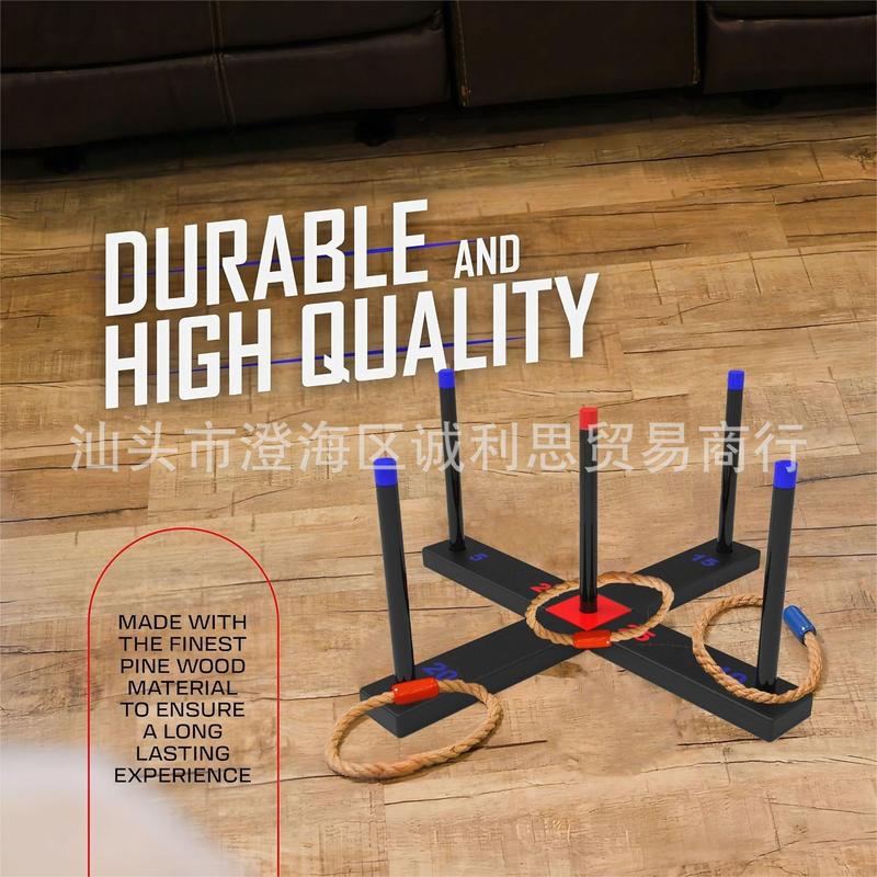 跨境麻绳套圈投掷十字架扔套绳圈圈游戏 ring toss game 绳环套环|undefined