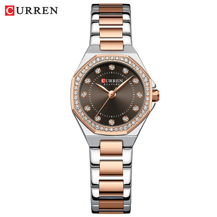 CURREN / CURREN 9100 moda minimalista hombre mujer casual reloj de diamantes disco hombre relojería