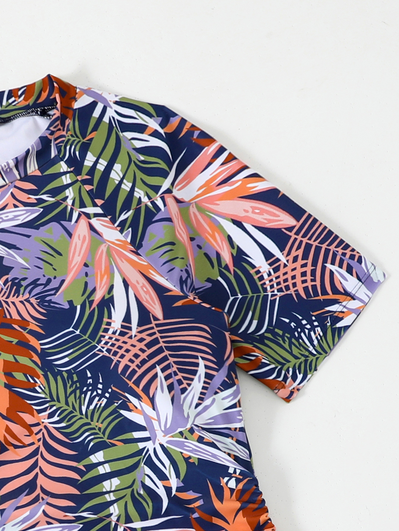 Women's Short Sleeved Conservative Bikini Set Sun Protection Suit_voghion.com