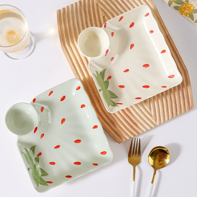 芬利兰 【2 packs】Unglaze color-Meet "Berry"-Dumpling plate ceramic [Main]