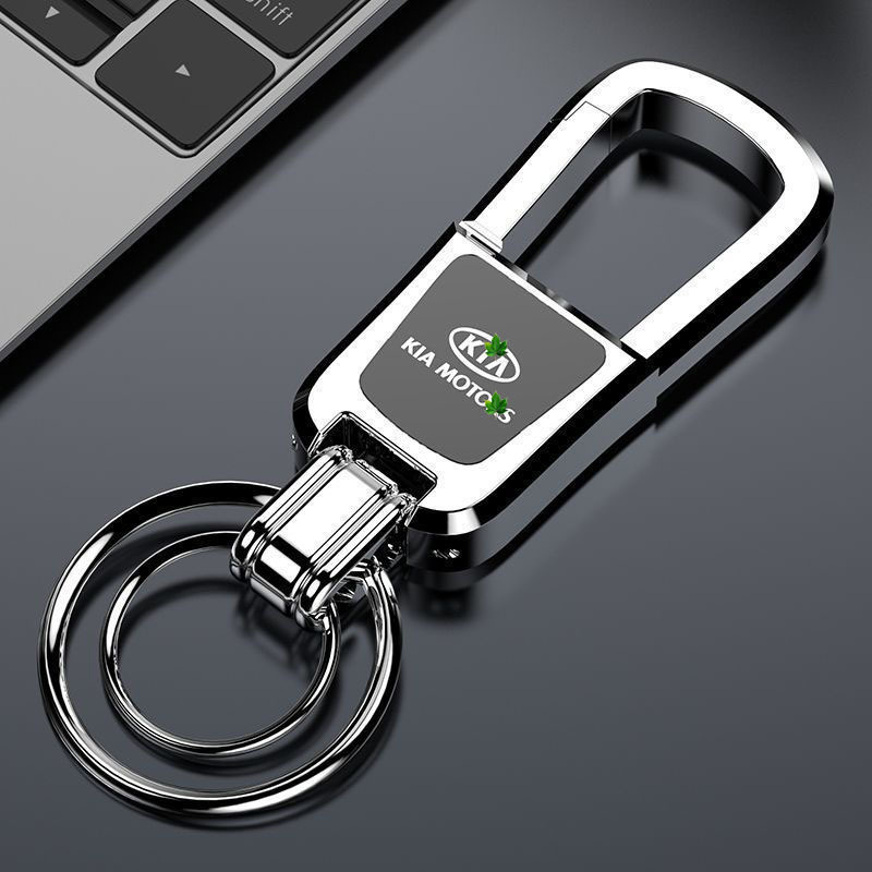 Llavero del coche de los hombres de gama alta láser grabado láser anti-perdido cintura creativa colgante llavero logotipo del coche nombre de la familia letras