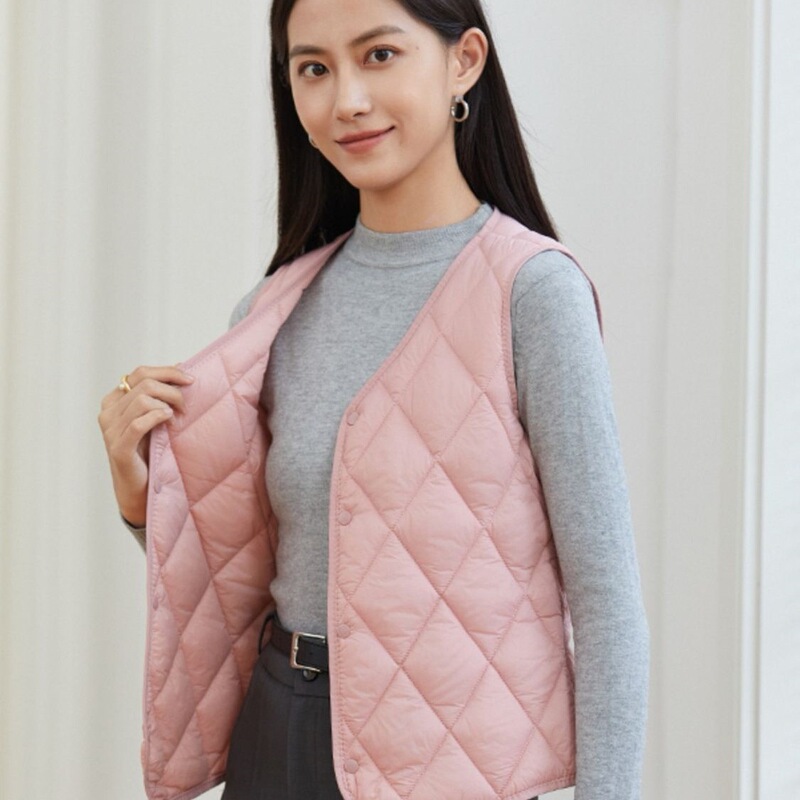 Autumn and Winter down Cotton Vest Lining for Women 2025 New Style Light and Warm Inner Vest Close-Fitting Slimming Look Inner Vest