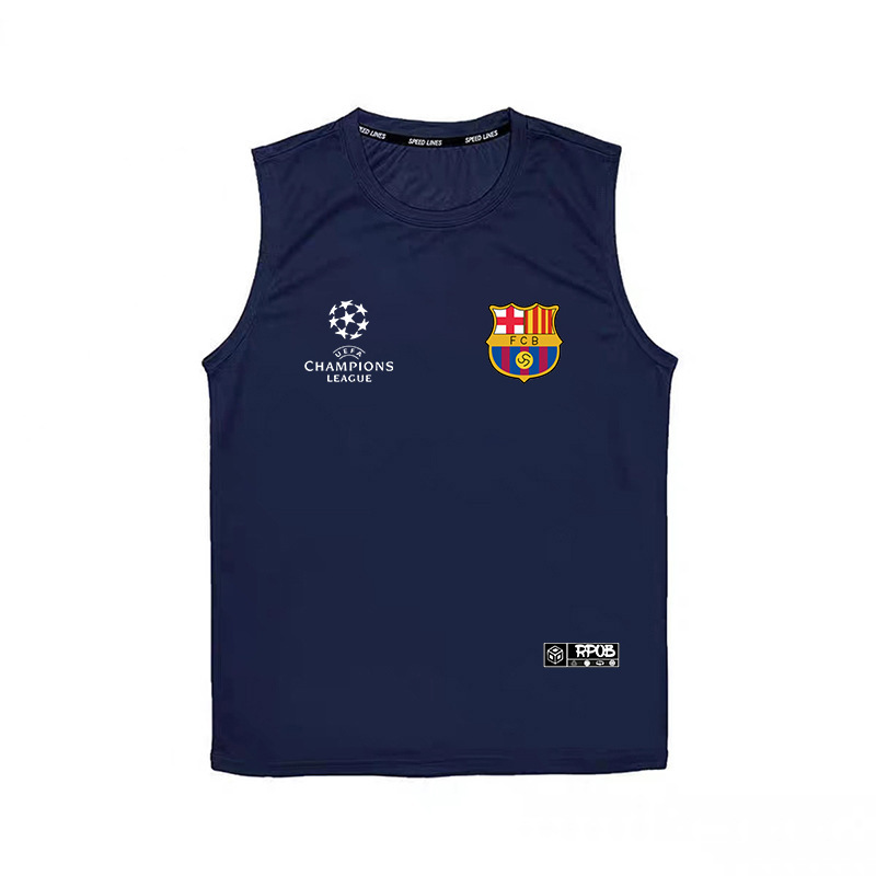 2025 Champions League Football Barcelona American Sports Vest Fitness Summer Club Men's Sleeveless Breathable Loose 2025 Champions League Football Barcelona American Sports Vest Fitness Summer Club Men's Sleeveless Breathable Loose